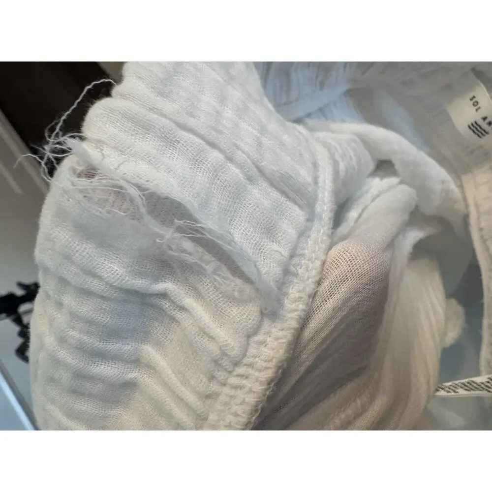 Sol Los Angeles Cotton Crepe Wide Leg Pants White XS